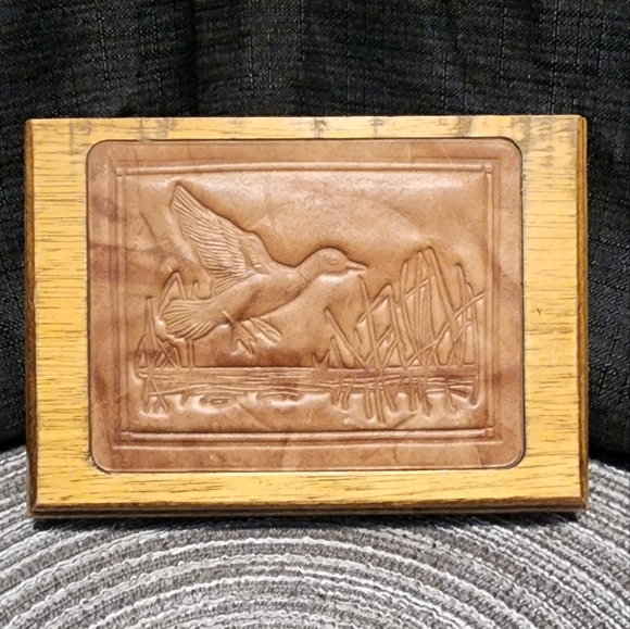 Source Unknown Other - Jewelry Box with Leather inlay Men's